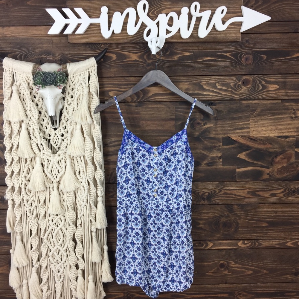 AEO | Smocked Boho Cami Romper‎